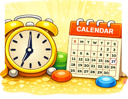 Image of clock with calendar
