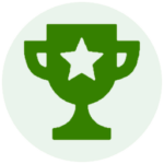 icon-top-line-winner-round a greentrophy icon with a star in the middle